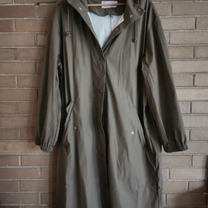 ASOS Olive Green Long Hooded Raincoat